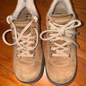 Skechers Kids Tan Lace-Up Sneakers